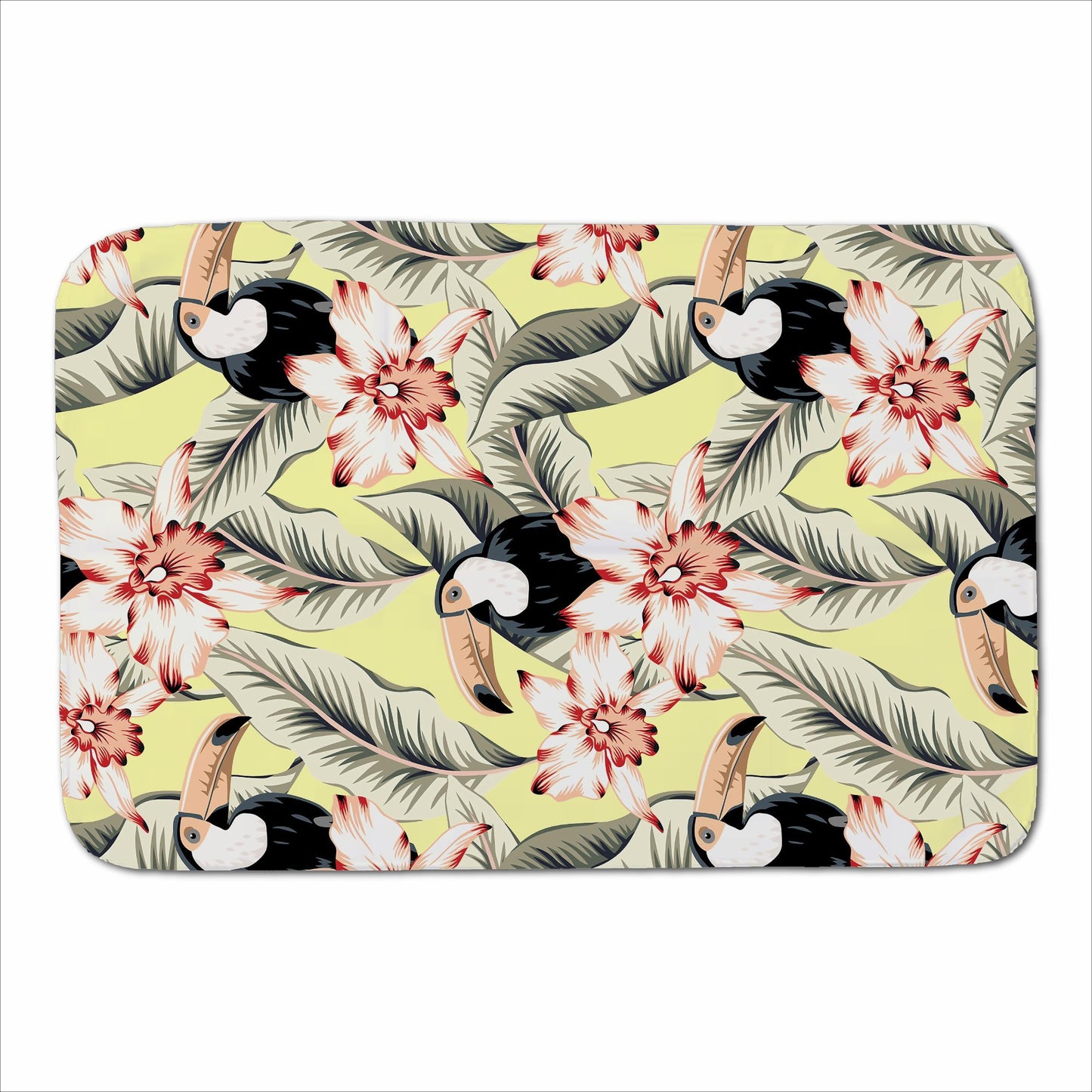 Toucans, Orchids And Palm Leaves Sherpa Blanket