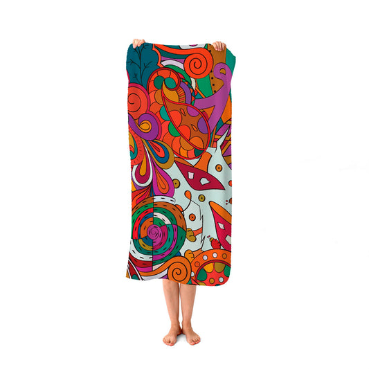 Mehndi Design Beach Towel