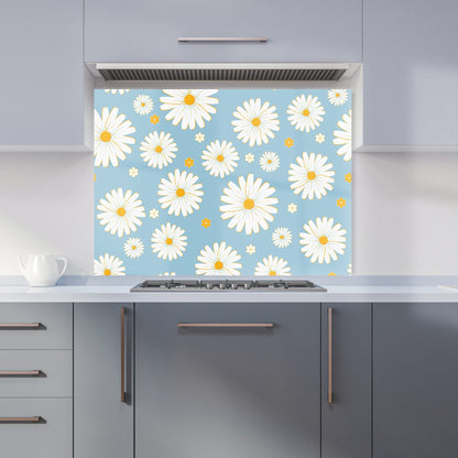 Summer Daisy Pattern Kitchen Splashback