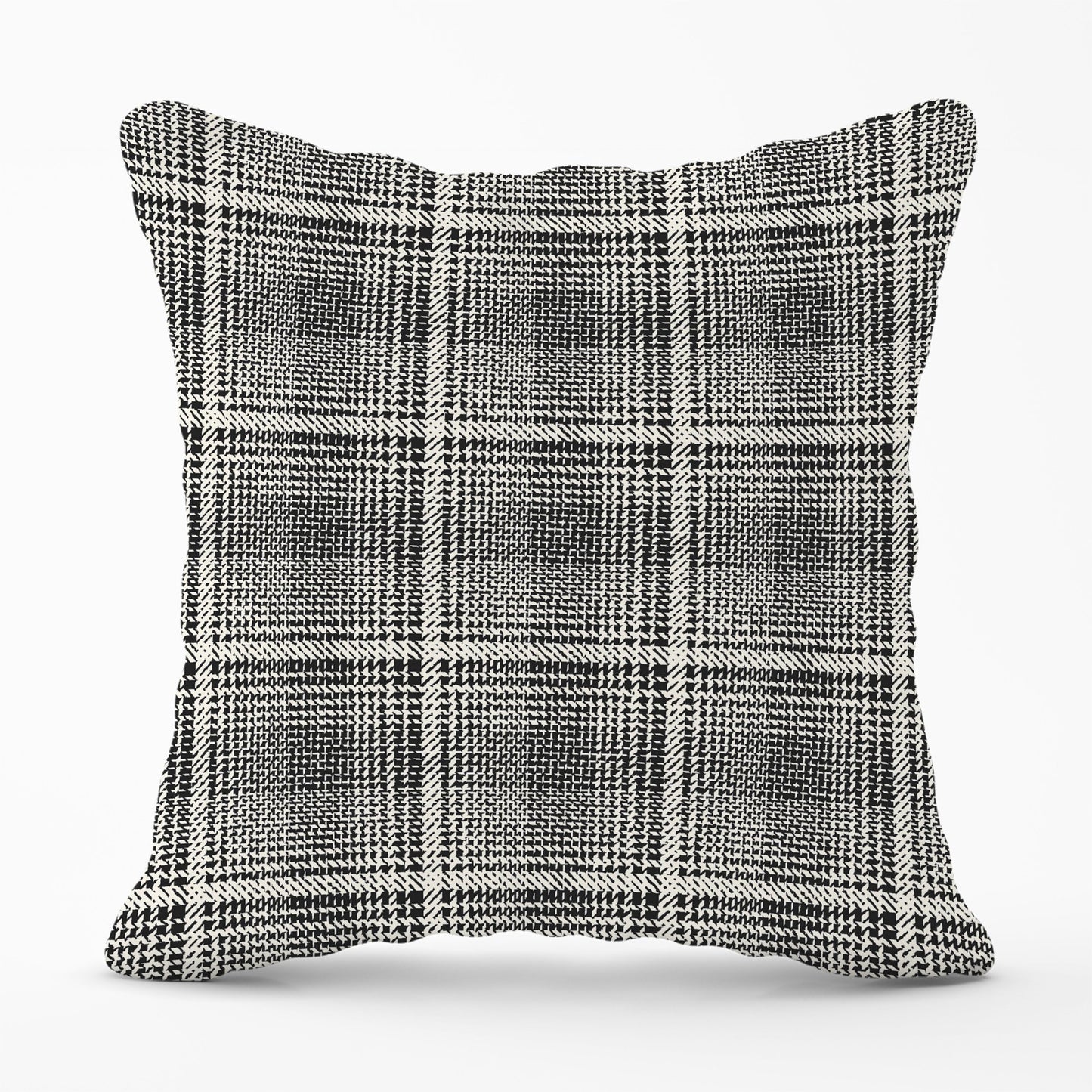 Monochrome Textured Checked Pattern Cushions