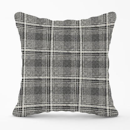Monochrome Textured Checked Pattern Cushions
