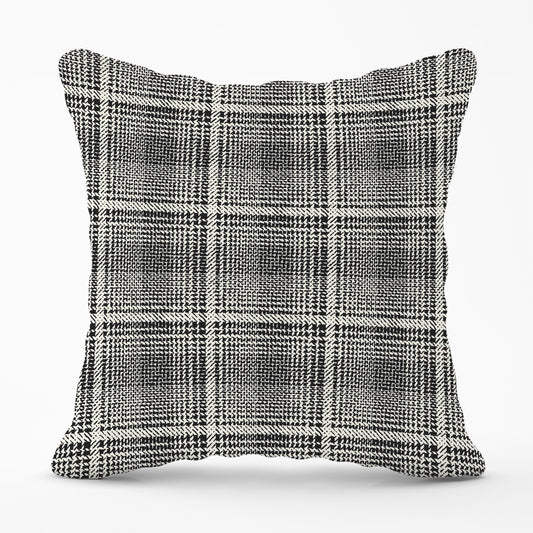 Monochrome Textured Checked Pattern Cushions