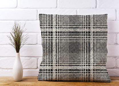 Monochrome Textured Checked Pattern Cushions