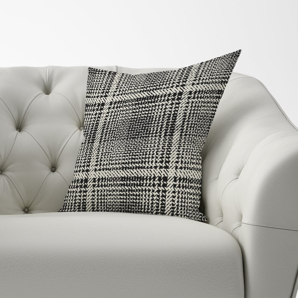 Monochrome Textured Checked Pattern Cushions