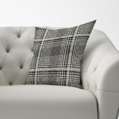 Monochrome Textured Checked Pattern Cushions