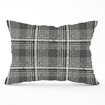 Monochrome Textured Checked Pattern Cushions
