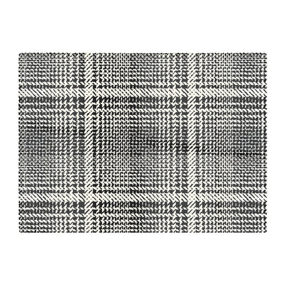 Monochrome Textured Checked Pattern Glass Chopping Board