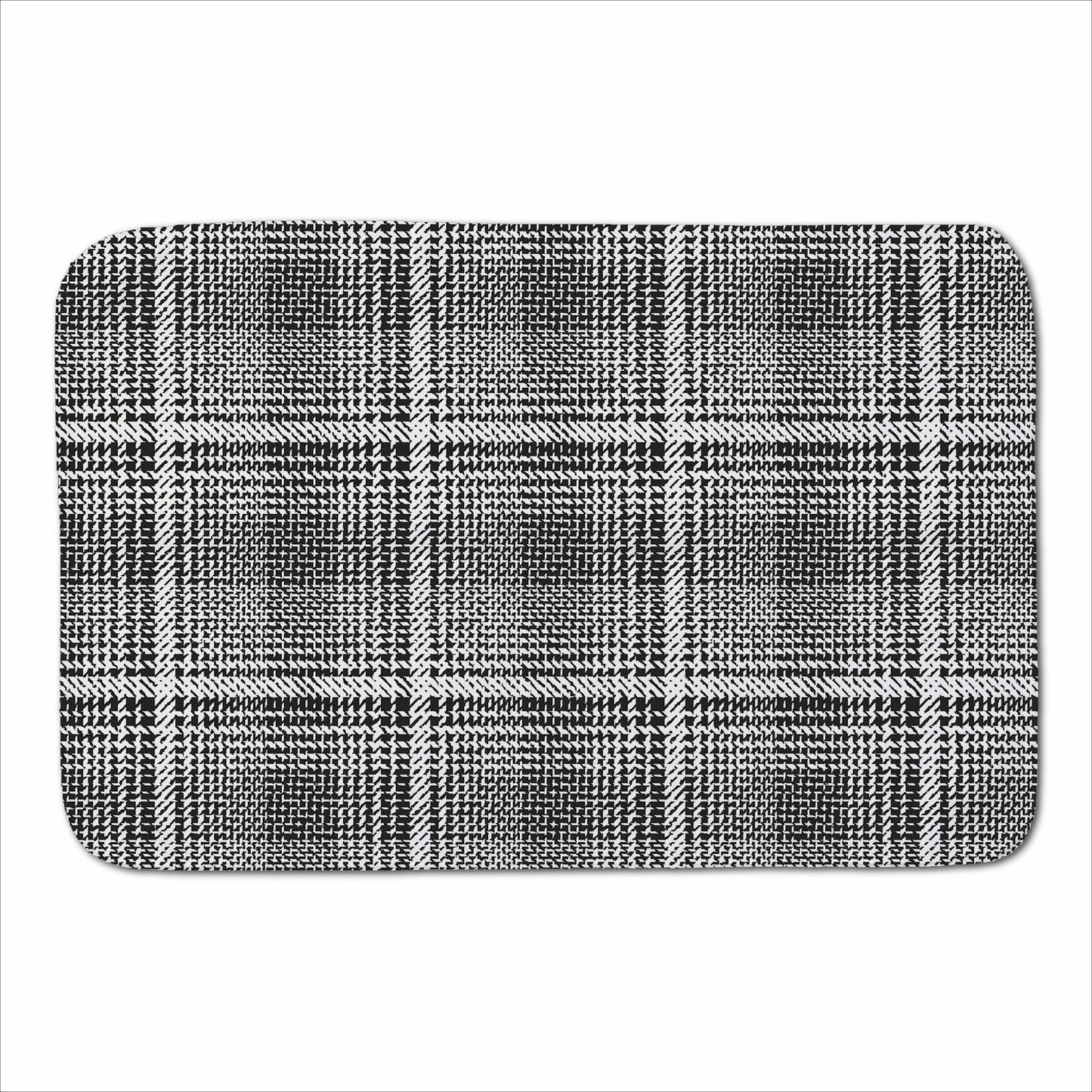 Monochrome Textured Checked Pattern Sherpa Blanket