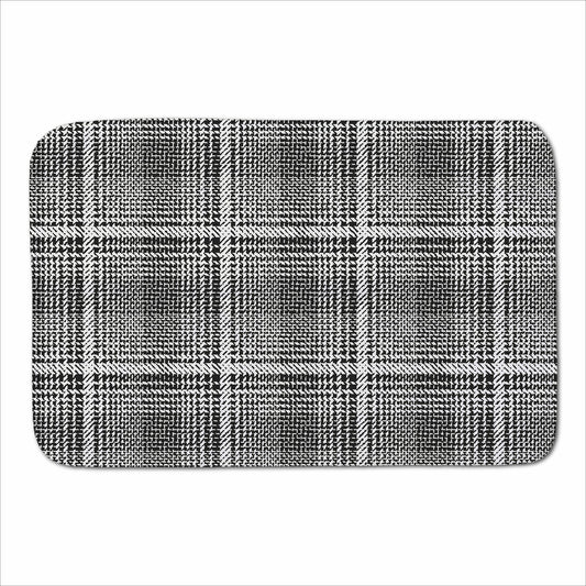 Monochrome Textured Checked Pattern Sherpa Blanket