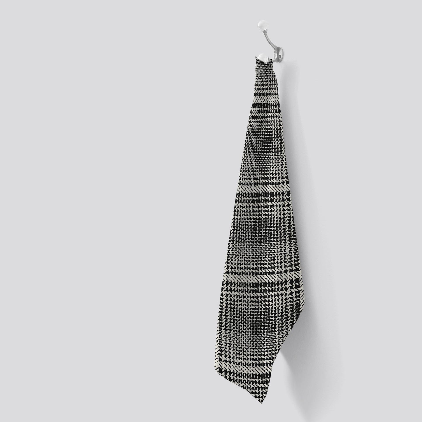 Monochrome Textured Checked Pattern Tea Towel