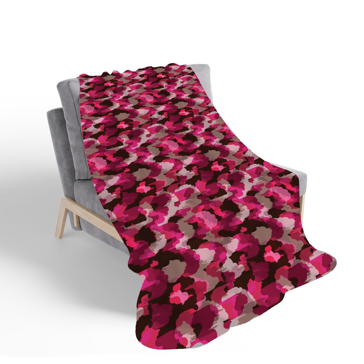 Modern Pink Animal Print Sherpa Blanket