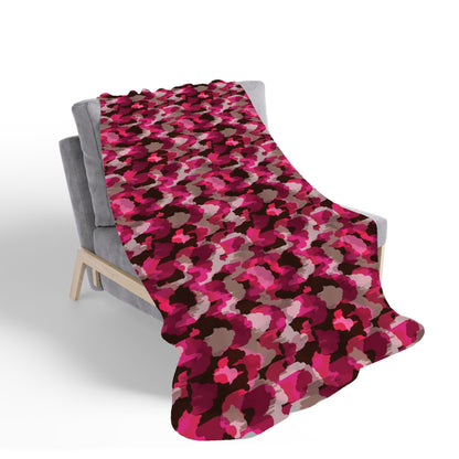 Modern Pink Animal Print Sherpa Blanket