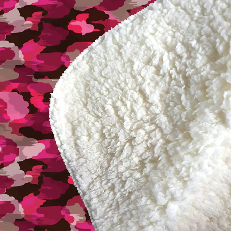 Modern Pink Animal Print Sherpa Blanket