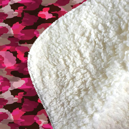 Modern Pink Animal Print Sherpa Blanket