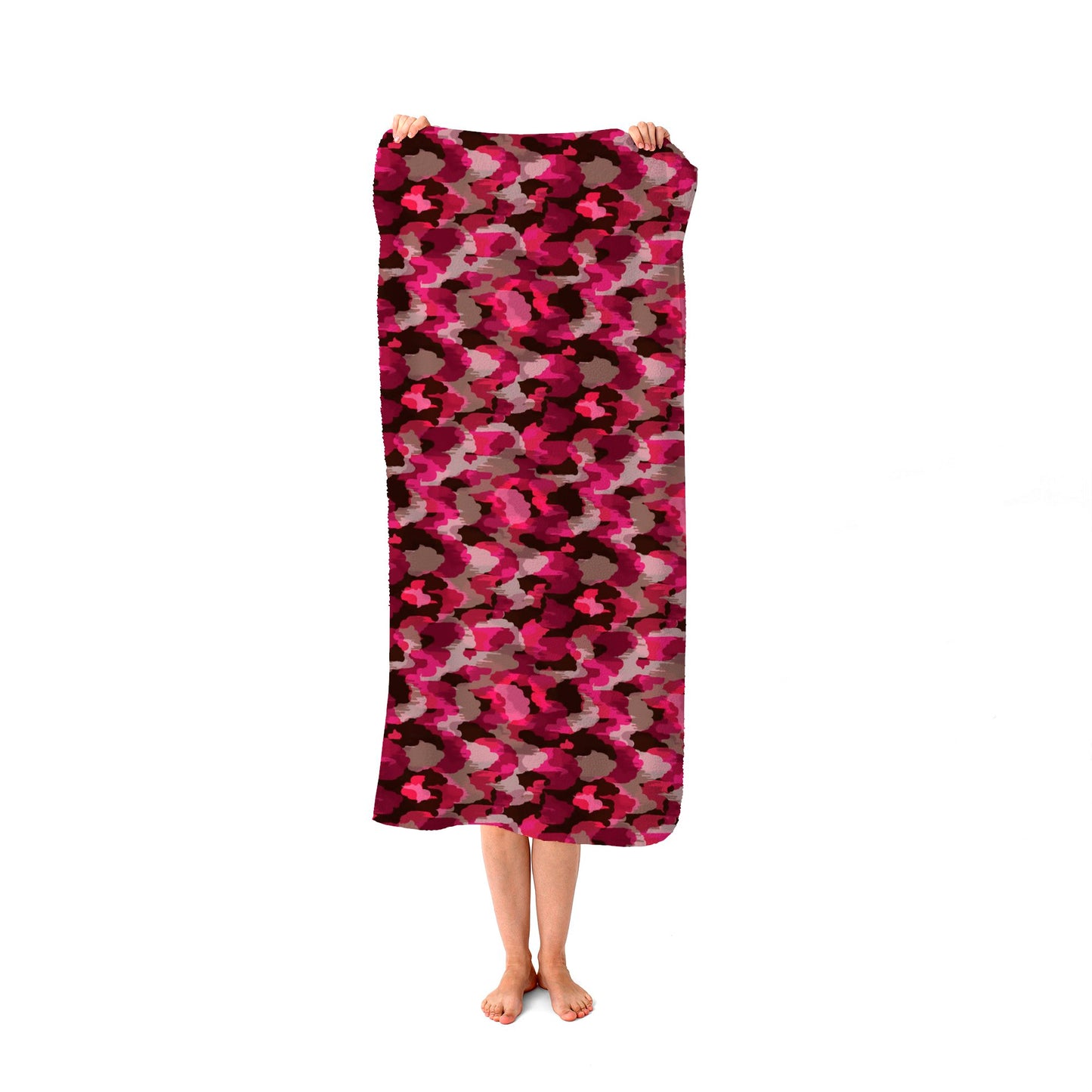 Modern Pink Animal Print Beach Towel