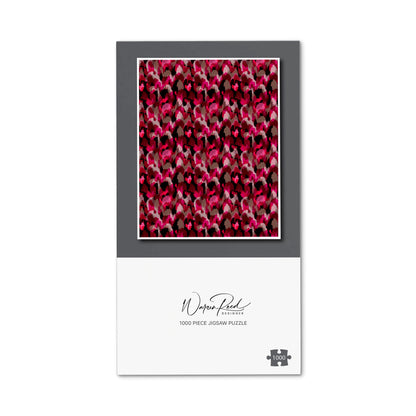 Modern Pink Animal Print Jigsaw Puzzle