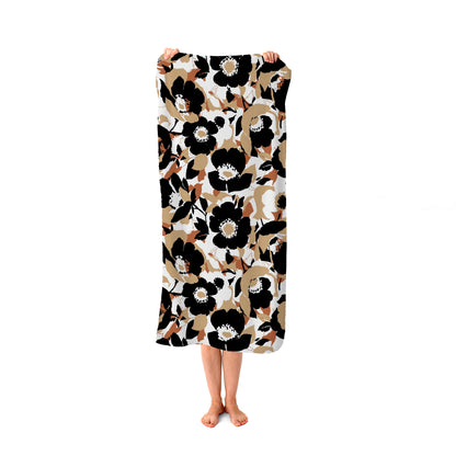 Modern Flower Pattern Beach Towel
