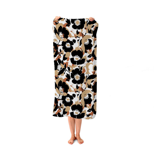 Modern Flower Pattern Beach Towel