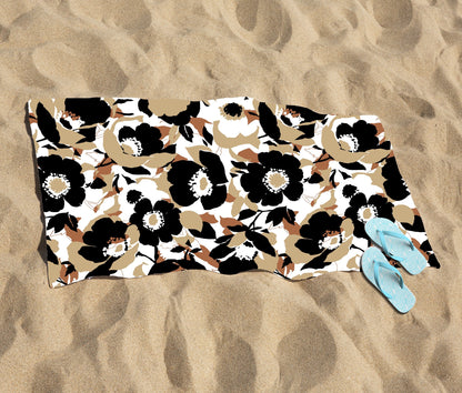Modern Flower Pattern Beach Towel