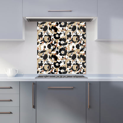 Modern Flower Pattern Kitchen Splashback