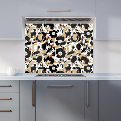 Modern Flower Pattern Kitchen Splashback