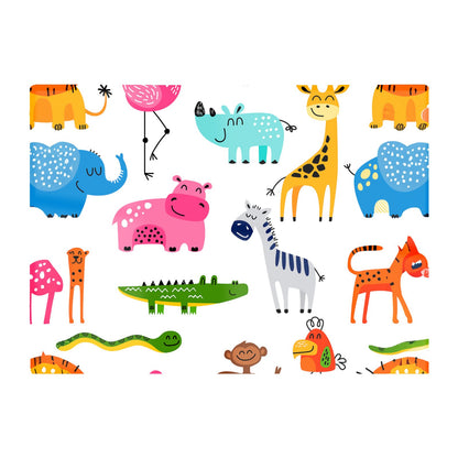 Hand Drawn Cartoon Animals Glass Chopping Board