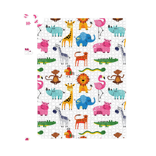 Hand Drawn Cartoon Animals Jigsaw Puzzle