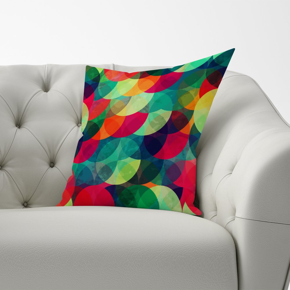 Colourful Grunge Circle Pattern Cushions