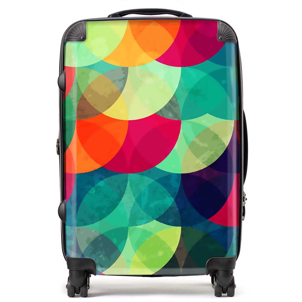 Colourful Grunge Circle Pattern Suitcase