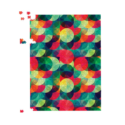 Colourful Grunge Circle Pattern Jigsaw Puzzle