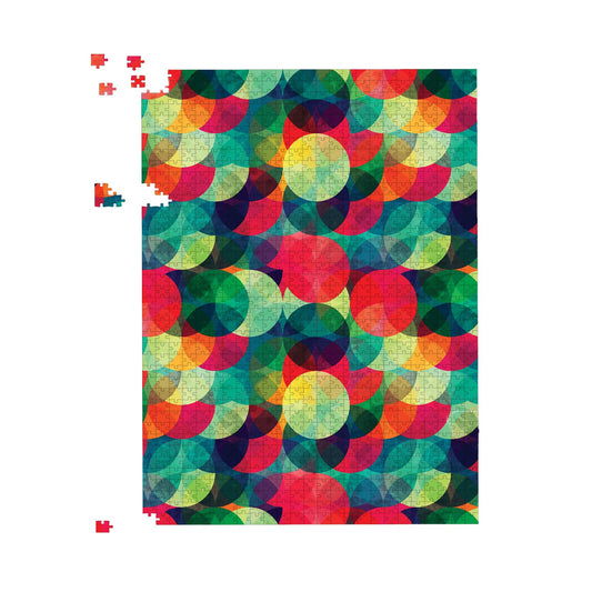 Colourful Grunge Circle Pattern Jigsaw Puzzle