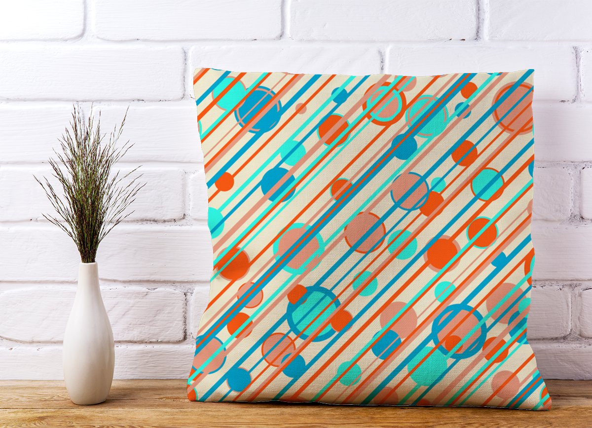 Retro Stripes And Circles Cushions