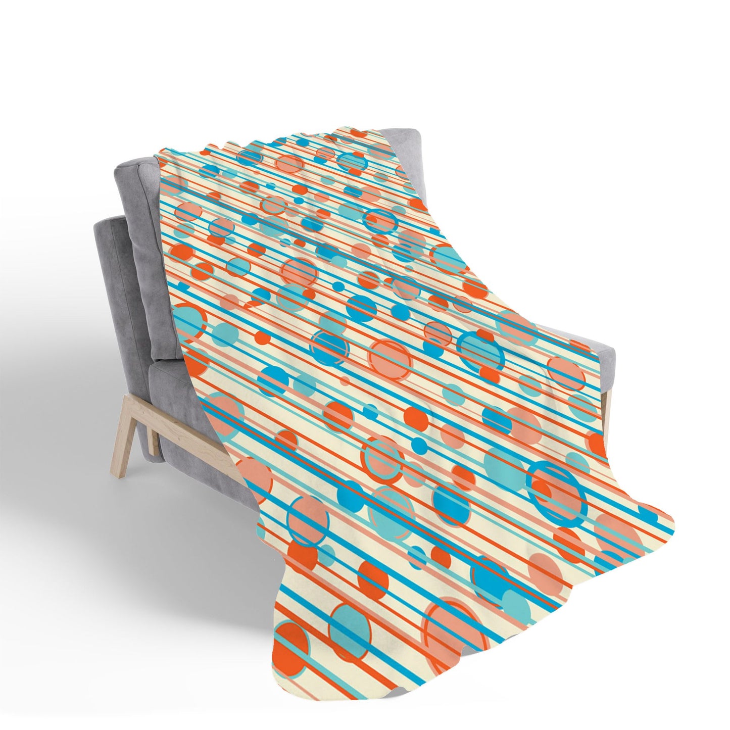 Retro Stripes And Circles Sherpa Blanket