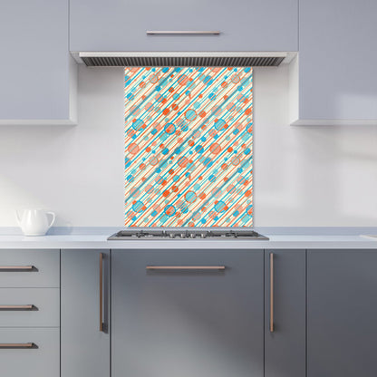 Retro Stripes And Circles Kitchen Splashback