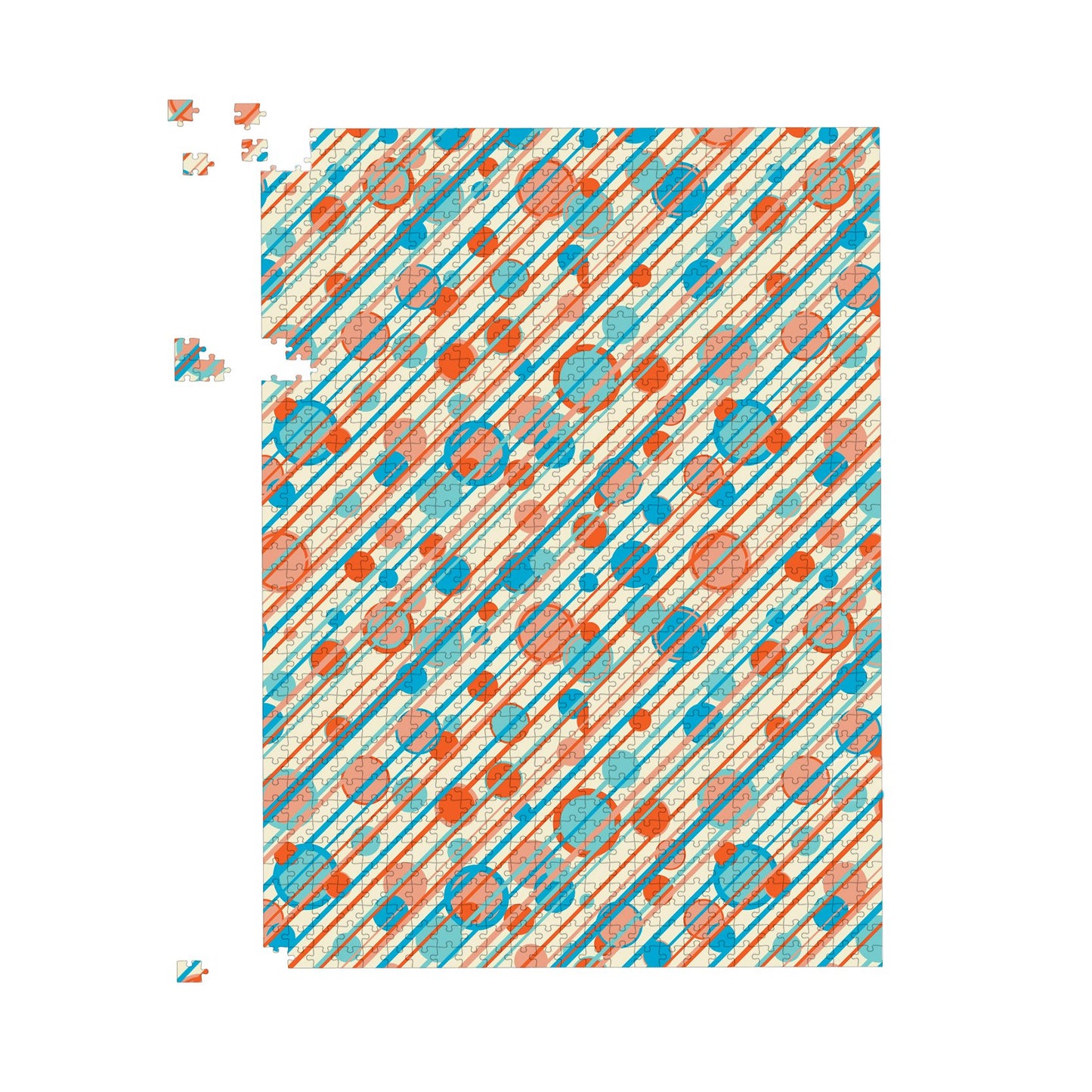 Retro Stripes And Circles Jigsaw Puzzle