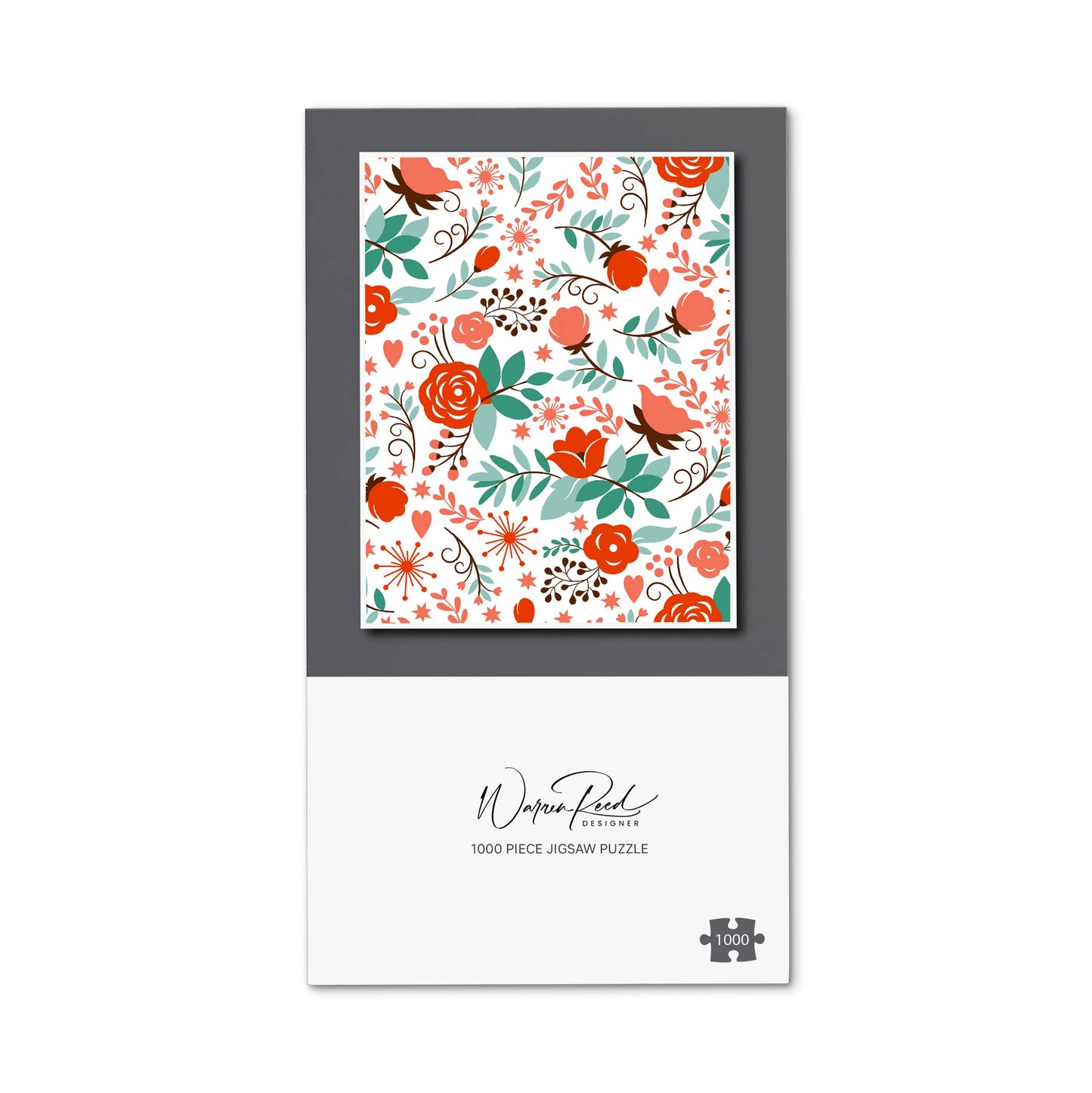 Orange Floral Pattern Jigsaw Puzzle