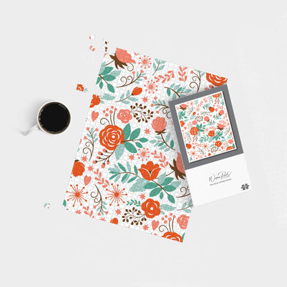 Orange Floral Pattern Jigsaw Puzzle