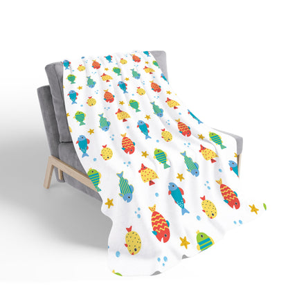 Swimming Fish Sherpa Blanket