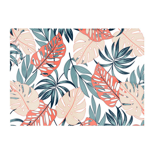 Tropical Leaf Pattern Glass Chopping Board