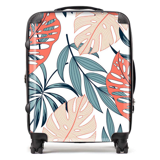 Tropical Leaf Pattern Suitcase