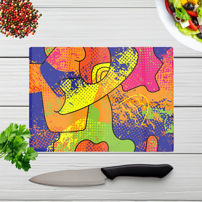 Bright Abstract Pattern Glass Chopping Board