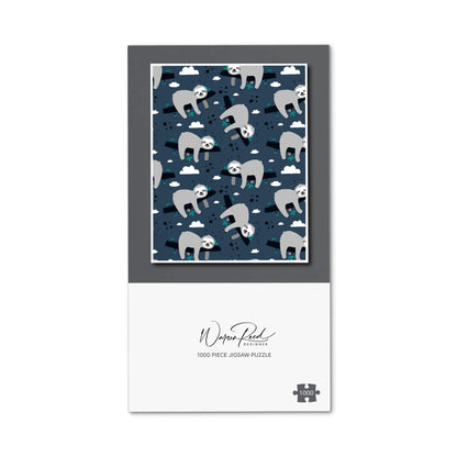 Sleeping Sloth Pattern Jigsaw Puzzle