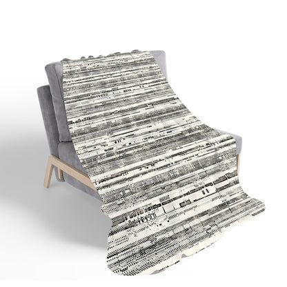 Washed Out Canvas Pattern Sherpa Blanket