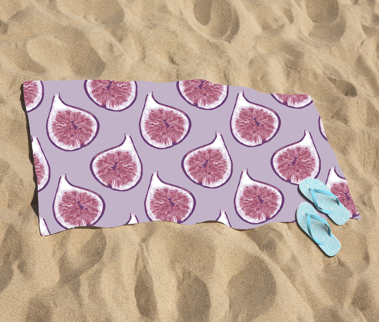 Modern Fig Pattern Beach Towel