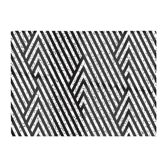 Oblique Black Grunge Pattern Glass Chopping Board