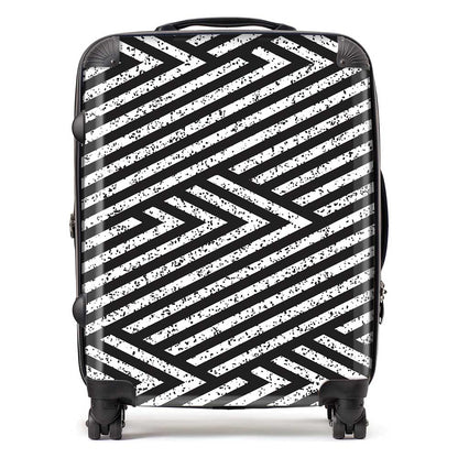 Oblique Black Grunge Pattern Suitcase
