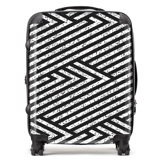 Oblique Black Grunge Pattern Suitcase
