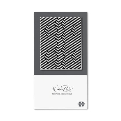 Oblique Black Grunge Pattern Jigsaw Puzzle