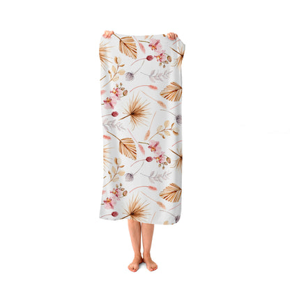 Watercolour Orchids Beach Towel