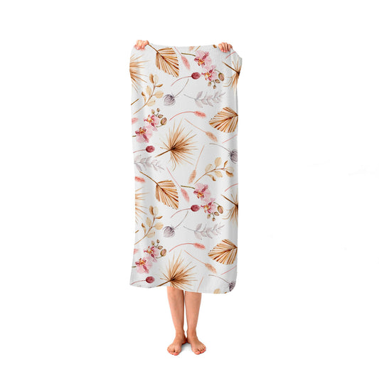 Watercolour Orchids Beach Towel